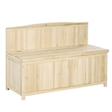 thumbnail of Outsunny Panca Contenitore da Esterno in Legno di Abete con Schienale