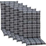 thumbnail of Gartenstuhl-Auflage Barcelona – Hochlehnerauflage für Gartenstühle Anzahl:6er Set,Dessin:Grau / Anthrazit Karo M650