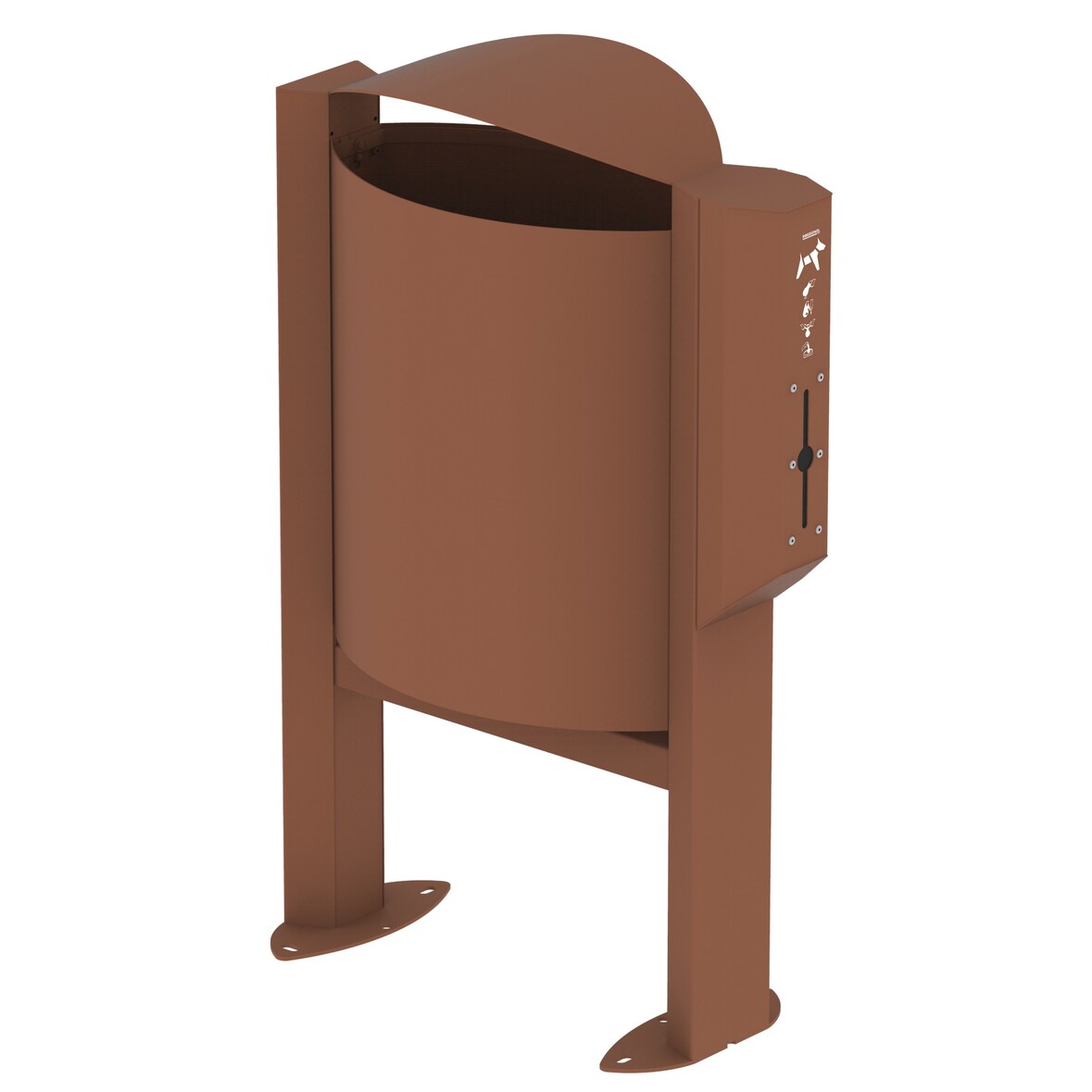 ROSSIGNOL Corbeille sur pied 40L + distributeur de sacs canins ARKEA CANIN effet corten