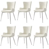thumbnail of Merax Samt-Esszimmerstuhl(Set, 6 St), 6er-Set, Polsterstühle Küchenstühle luxuriöser Wohnzimmer-Schlafzimmer-Loungesessel , Beige