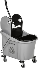 thumbnail of Reinigungswagen Wischwagen 54x41x92 cm 36 Liter mit Auswringvorrichtung Wassertrennung Rollen Halterung für Moppstiel Schwarz