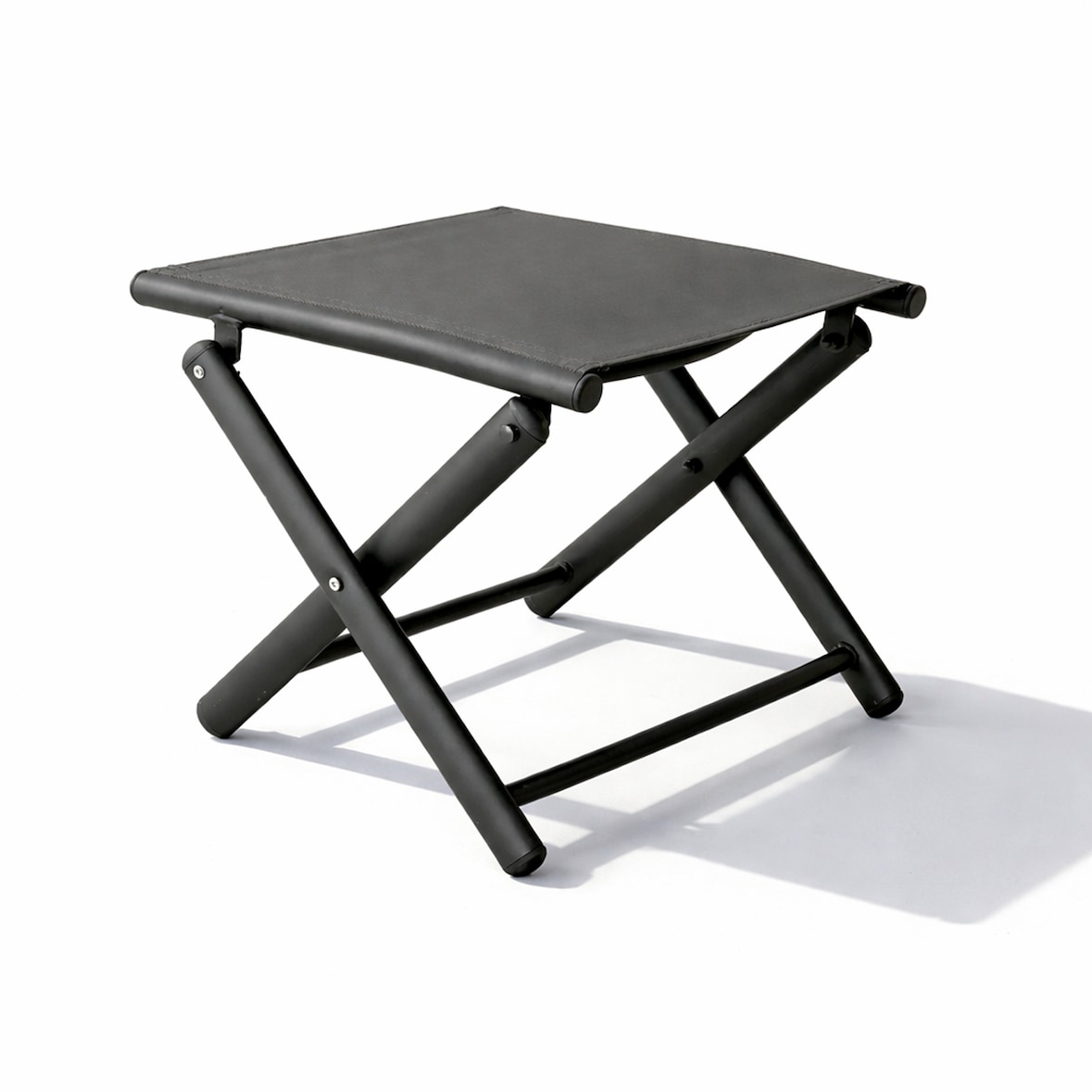 Garten Klapphocker / Fußhocker Metall - Textilen Anthrazit / Grau
