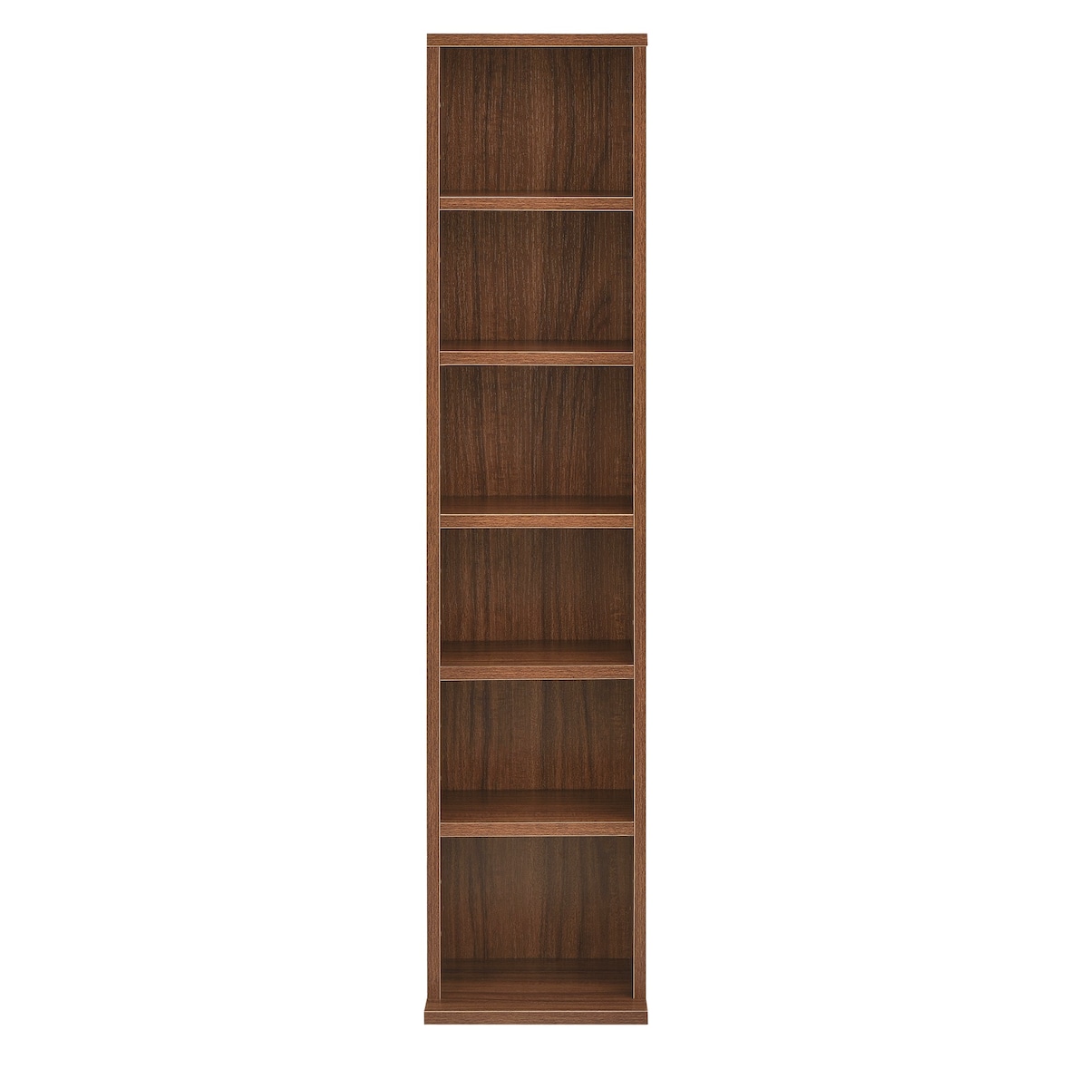 Helloshop26 - Torre para armazenamento de CDs/DVDs com 6 prateleiras 90 x 20 x 20 cm MDF revestido com melamina com efeito nogueira 03_0001678