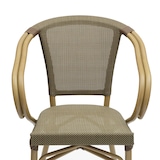 thumbnail of METRO PROFESSIONAL Gastro Armlehnstuhl stapelbar Belviera, Aluminium/Textilen-Bespannung, Bambus Optik, braun