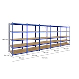 thumbnail of PROREGAL Mega Deal 5x étagère robuste ODIN | HxLxP 180x90x60cm | Charge du compartiment 175kg | Bleu | étagère de garage étagère de cave