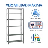 thumbnail of SimonRack Metalen stellingkast met schroeven 2000x900x300 mm, 6 niveaus, 75 kg buigpunt, Grijs - Advantage