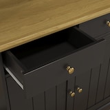 thumbnail of Merax Buffetkast 120 x 40 x 191 cm, hoge vitrinekast met glazen deuren, barvak, glashouder, stopcontacten, USB-A en USB-C, zwart