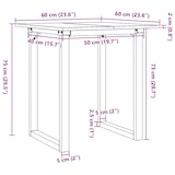 thumbnail of vidaXL Esstisch O-Gestell 60x60x75 cm Massivholz Kiefer und Stahl