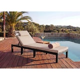 thumbnail of Lettino prendisole in poly-rattan HWC-A51, lettino relax da giardino ~ Premium antracite, cuscini crema