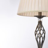 thumbnail of Piantana Shabby Chic Grace Metallo Ottone 1 Luce Diffusore Organza Beige