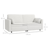 thumbnail of HOMCOM Sofá de 3 Lugares Sofá Sala de Estar Estofado em Poliéster com 2 Almofadas Acolchoadas 178x82x85 cm Creme