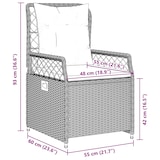 thumbnail of vidaXL 5-tlg. Garten-Essgruppe mit Kissen Grau Poly Rattan