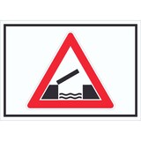 thumbnail of Schild Achtung bewegliche Brücke Symbol A3 Rückseite selbstklebend