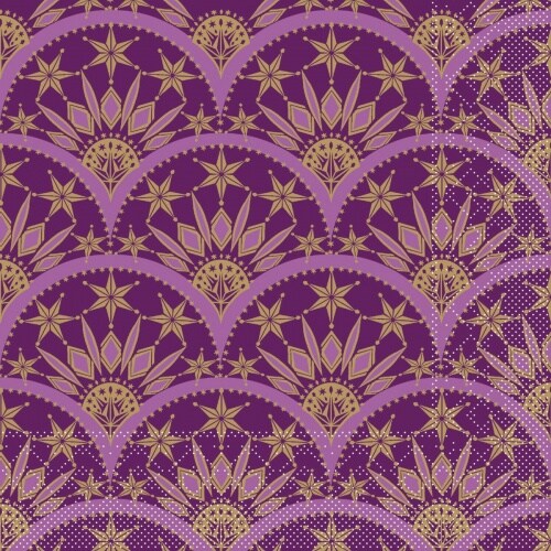 Mank Tissue Serviette Saphira in Aubergine, 33 x 33 cm, 100 Stück - Ornamente Weihnachten