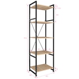 thumbnail of tectake Etagère bibliothèque MANCHESTER style industriel 47,5 x 34,5 x 151,5 cm - Bois clair industriel, Chêne Sonoma -404155