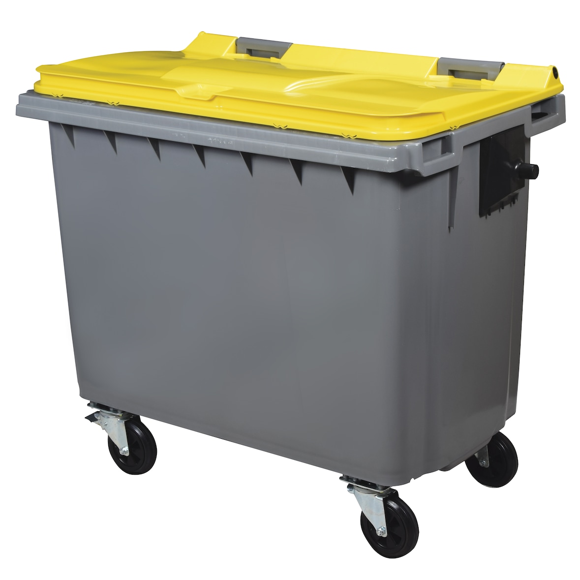 Rossignol - Poubelle conteneur 4 roues 660L KOROK - gris/jaune