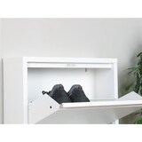 thumbnail of Pisa Schuhschrank mit 3 Klappen/Türen in Metall weiss. Fertig montiert geliefert.