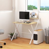 thumbnail of HOMCOM mesa de escritorio plegable mesa de estudio con estante superior estilo moderno para sala oficina dormitorio 81,5x70x84 cm