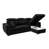 thumbnail of Canapé d'angle convertible et réversible en tissu noir Omega