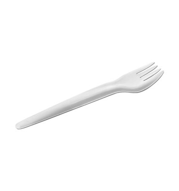 MONOUSO - Forchetta di Cartone Rigido Bianco 17cm (50 Pezzi)