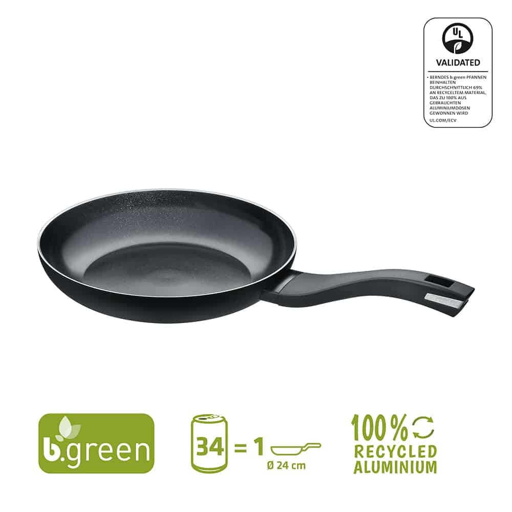 Berndes Bratpfanne b.green Alu Recycled Induction schwarz 24 cm
