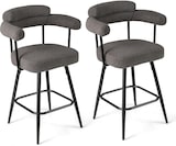 thumbnail of Helloshop26 - Set aus 2 drehbaren Barhockern 63 x 54 x 100 cm hervorragender Komfort ergonomisches modernes Design in grauem 20_0012546