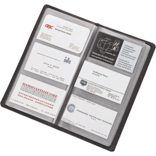 Alassio Visitenkartenalbum FINEtouch Lederimitat Visitenkartenetui Visitenkartenmappe schwarz 41006