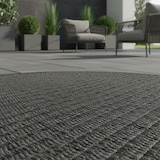 thumbnail of Balkonteppich Einfarbig Wetterfest Waschbar Strapazierfähig Terrasse Garten Rund Schwarz 160x160 cm – ORIANA von Kadima Design