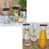 thumbnail of 6x MIA MISURA Wein-Karaffe mit Deckel schwarz 0,5L & 1L geeicht Glas-Krug Saft