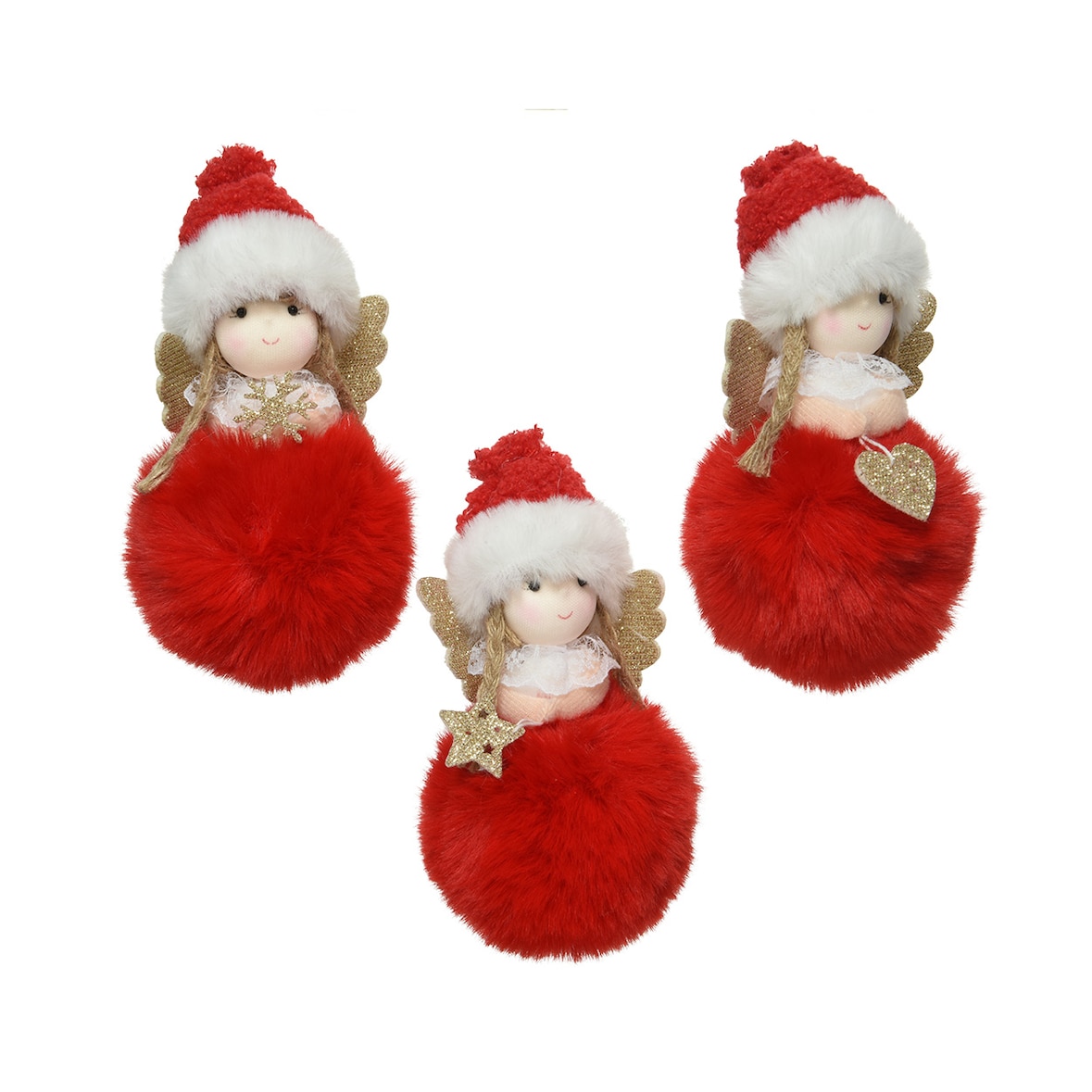 1 Christbaumschmuck Engel Fee Figuren Weihnachtskugeln Weihnachtsbaumschmuck rot