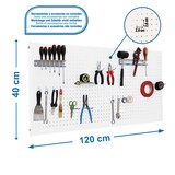 thumbnail of Painel de ferramentas de metal Panelclick 1200x400 branco + 14 ganchos + 3 acessórios