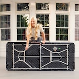 thumbnail of Lifetime Mesa dobrável retangular 183x76 cm preta