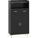 thumbnail of COSTWAY Armário Multiuso com Porta Dupla, 2 Gavetas, Prateleira Ajustável, Armário de Sala para Cozinha, Banheiro, Corredor