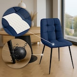 thumbnail of Cadeira de jantar Antibes em tecido azul