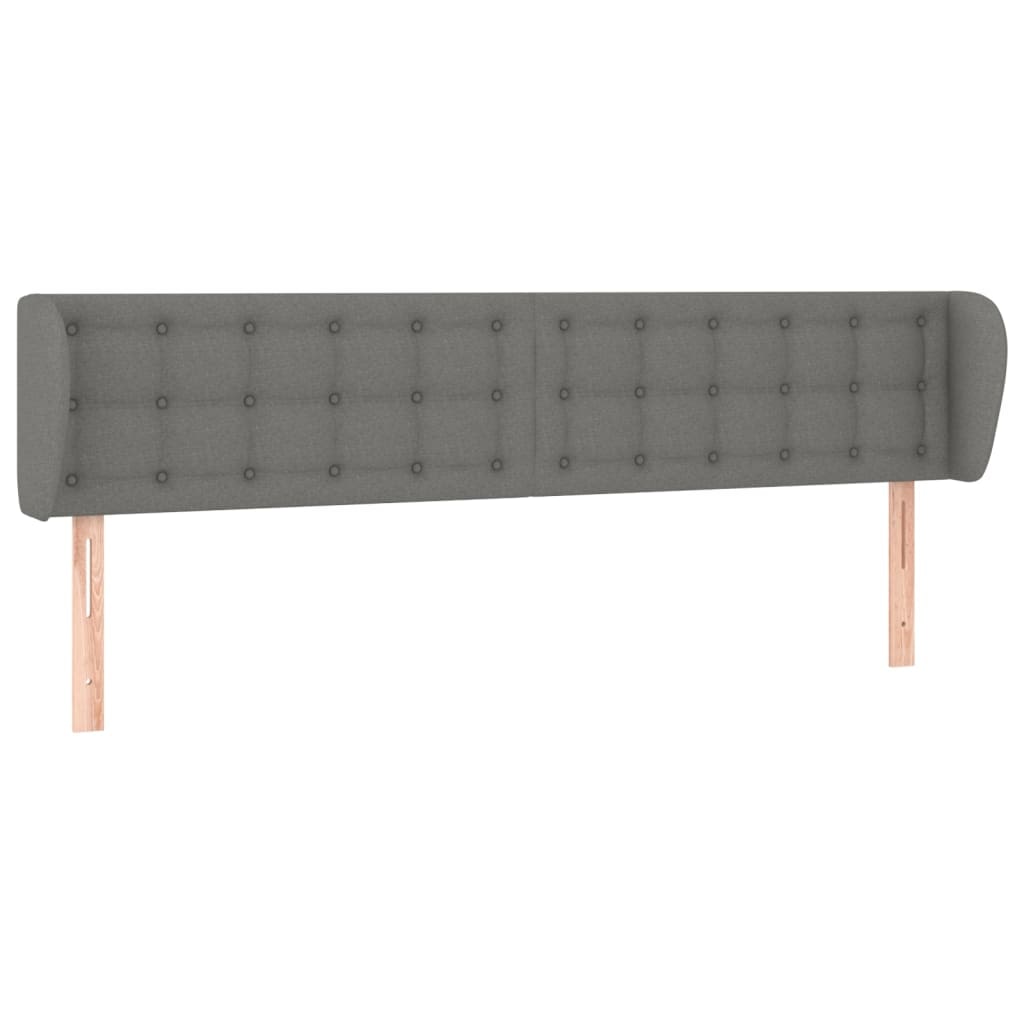 vidaXL Kopfteil mit Ohren Dunkelgrau 163x23x78/88 cm Stoff