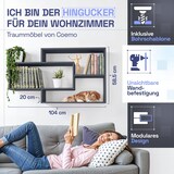 thumbnail of Wandregal Anthrazit Bücherregal Holz Hängeregal Schweberegal 104x59x20 cm