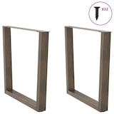 thumbnail of vidaXL Esstisch Beine V-Form 2 Stück Naturstahl 90x(72-73,3) cm Stahl