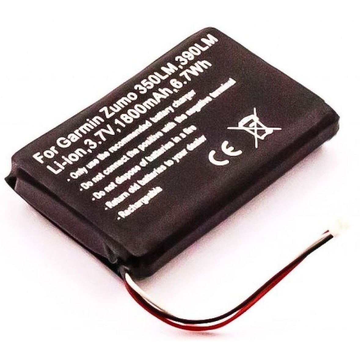 Akku für Garmin ZUMO 350LM/390LM Li-Pol 3,7 Volt 1800 mAh schwarz