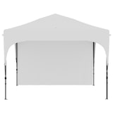 thumbnail of Carpa plegable 3x3 m cenador de jardín con altura ajustable 1 pared lateral impermeable 4 bolsas de arena y bolsa de transporte blanco