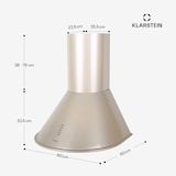 thumbnail of Klarstein Lumio Primo Retro-Dunstabzugshaube 60cm 490 m³/h LED-Leuchten Nickel-Metallic