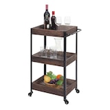 thumbnail of Servierwagen HWC-H22, Küchenwagen Barwagen Teewagen Beistellwagen Rollwagen, Massiv-Holz ~ shabby braun