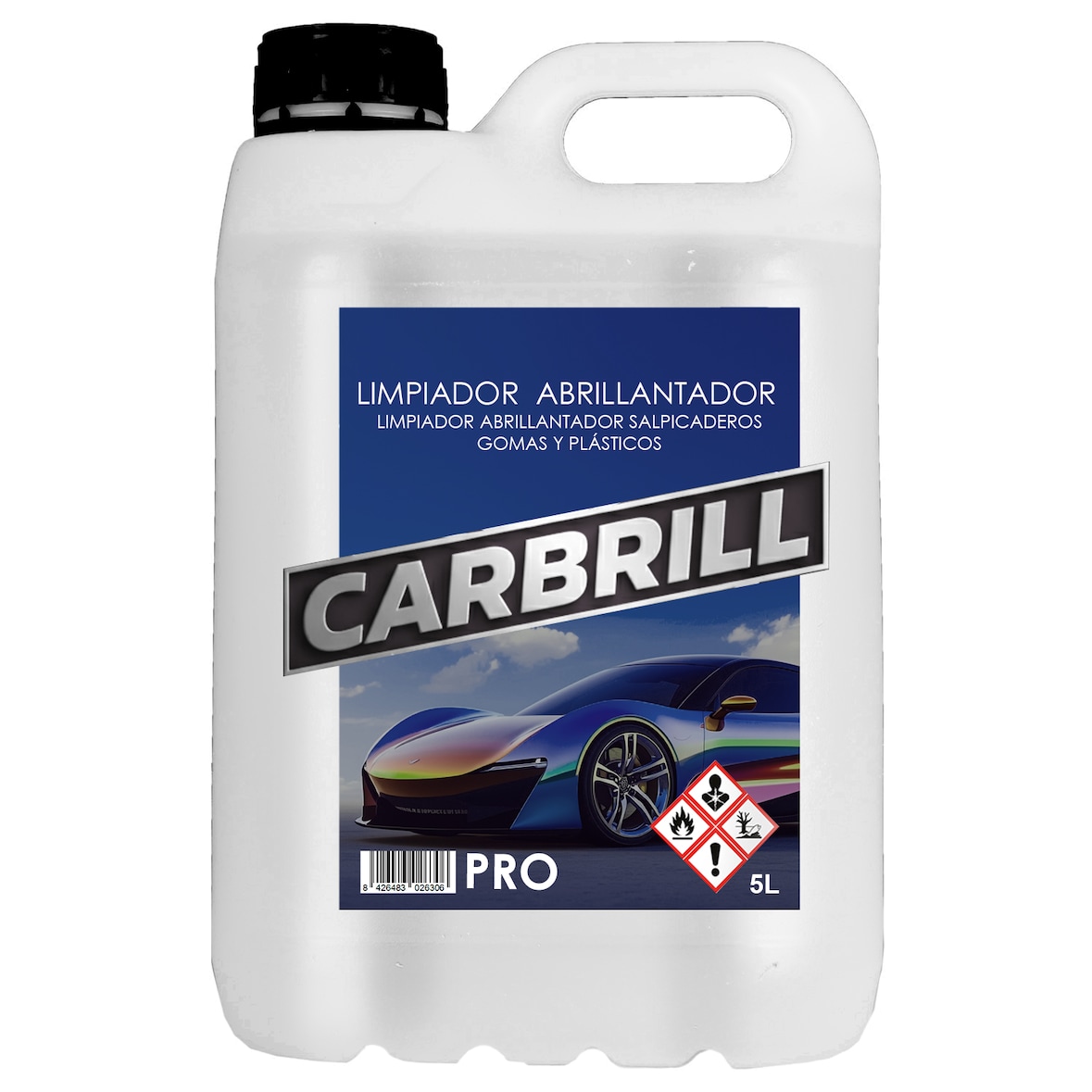 Limpiador abrillantador de salpicaderos gomas y plásticos sin disolventes CARBRILL PRO 5L