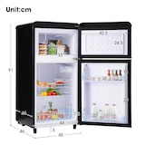 thumbnail of Merax Retro Mini Kühlschrank mit Gefrierfach, 72L, 2 Türen, kompakt für Single, Büro & Hotel Minibar, LED, 120 kWh/Jahr, Schwarz