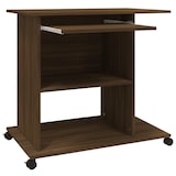 thumbnail of vidaXL Computerbureau 80x50x75 cm bewerkt hout bruin eikenkleur