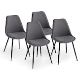 thumbnail of Set de 4 sillas tapizadas en tela, carcasa de polipropileno y patas de metal, diseño elegante para cocina, comedor, bares,restaurantes – SORAYA – Gris
