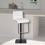 thumbnail of Barhocker BITOR - Kunstleder Weiß 39x46x80 cm Schwarz | Barstuhl Höhenverstellbar Mit Lehne Drehbar Tresenhocker Tresenstuhl Kneipenhocker