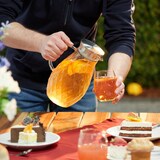 thumbnail of Relaxdays Glaskaraffe, 2L Karaffe mit Deckel, Tee Krug, Wasser Kanne, Saftkrug, Glas & Edelstahl, transparent/silber