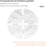 thumbnail of Merax Runder Esstisch 100 x 100 x 76cm mit kleinem Stauraum, marmorierte MDF-Platte, für 4-6 Personen, Schwarz