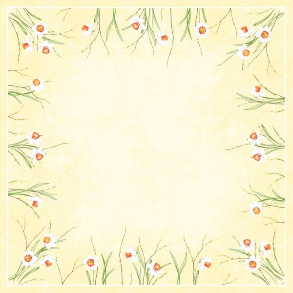 100x DUNI Dunisilk®-Mitteldecke 84 x 84 cm Daffodil Joy