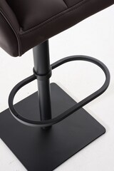 thumbnail of Barhocker SIHAR - Kunstleder Braun 64x45x88 cm Schwarz | Barstuhl Höhenverstellbar Mit Lehne Drehbar Tresenhocker Tresenstuhl Kneipenhocker